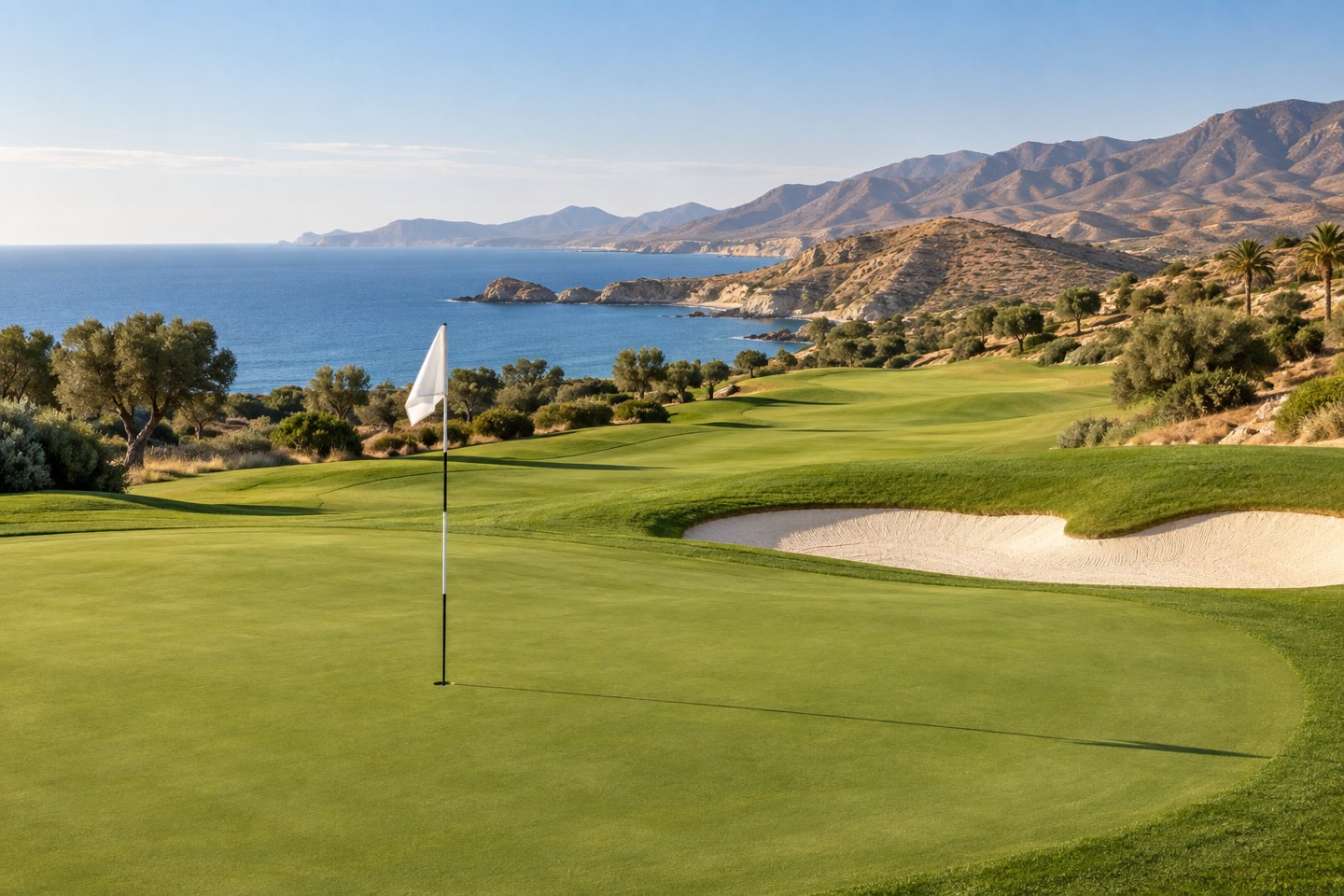 AI-generated illustrative image · Golf